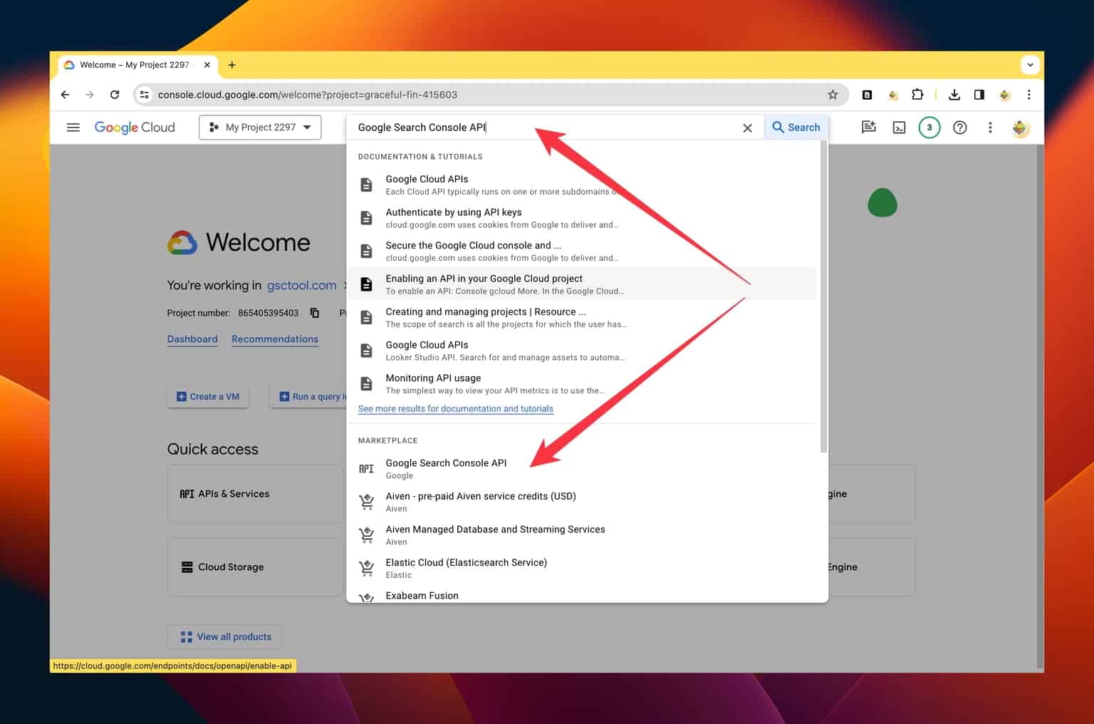 Cách nhận lấy khóa JSON của Google bật Google Search Console API