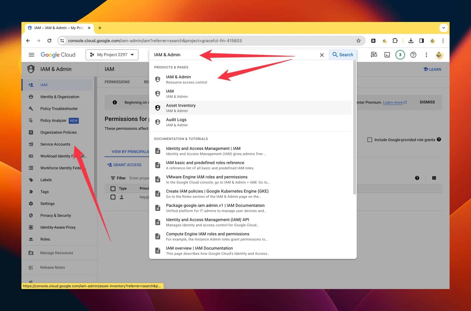 Cách nhận lấy khóa JSON của Google IAM & Admin