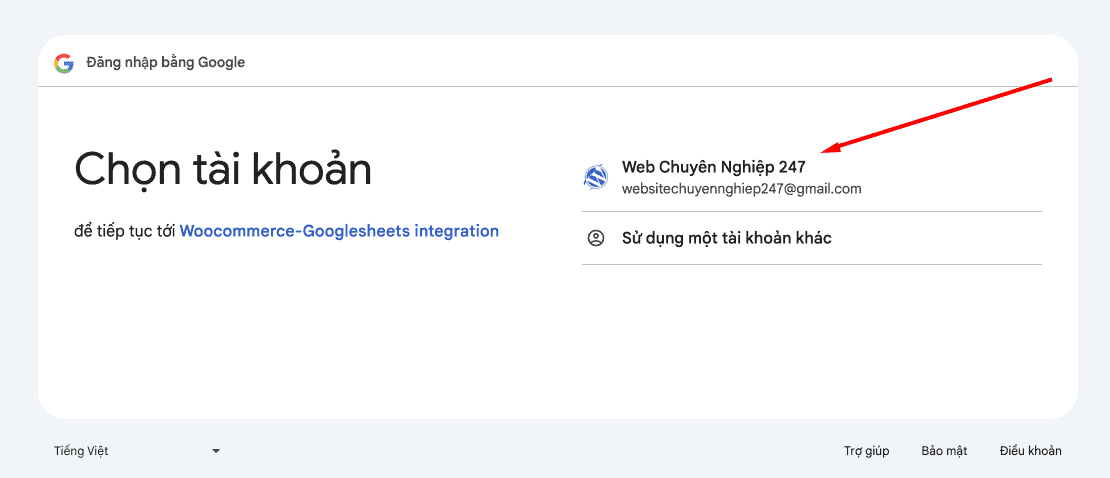 Đồng bộ đơn hàng WooCommerce lên Google Sheet Google Sheet sẽ yêu cầu cấp quyền