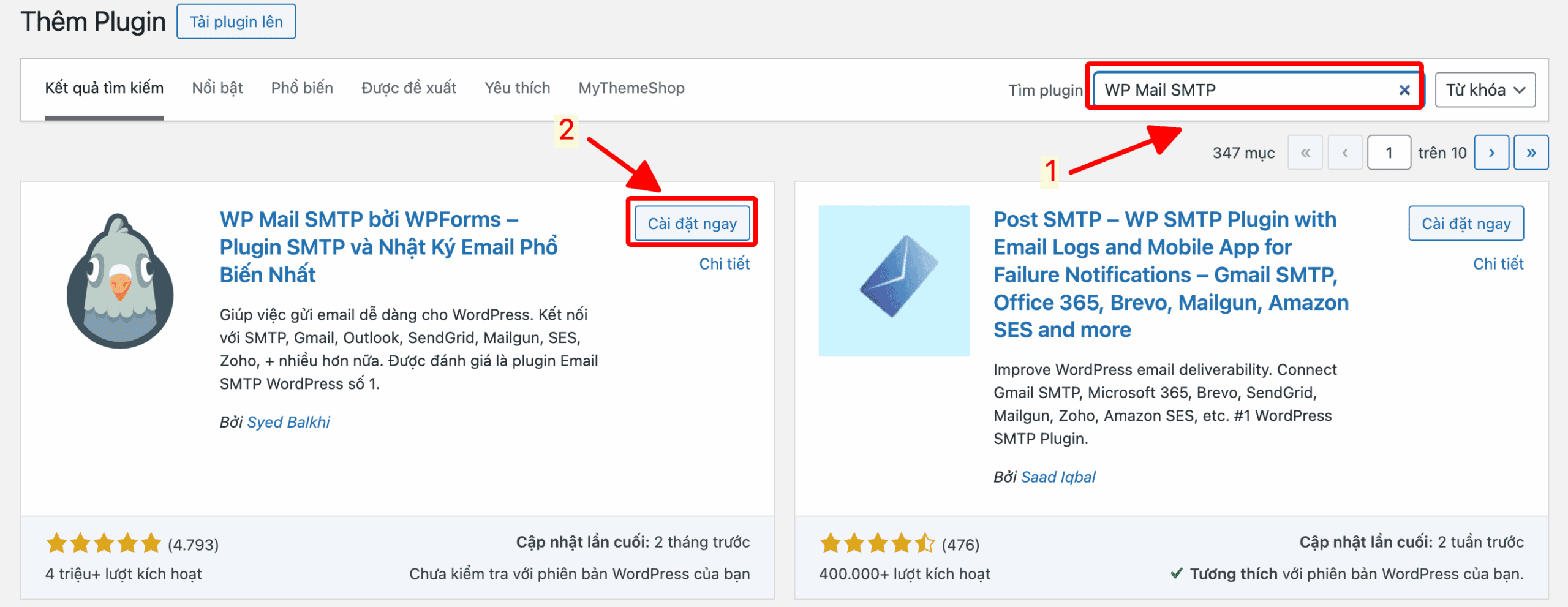 Cài plugin WP Mail SMTP