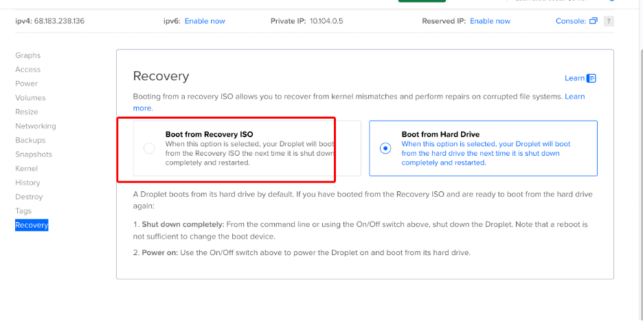 Boot from Recovery ISO