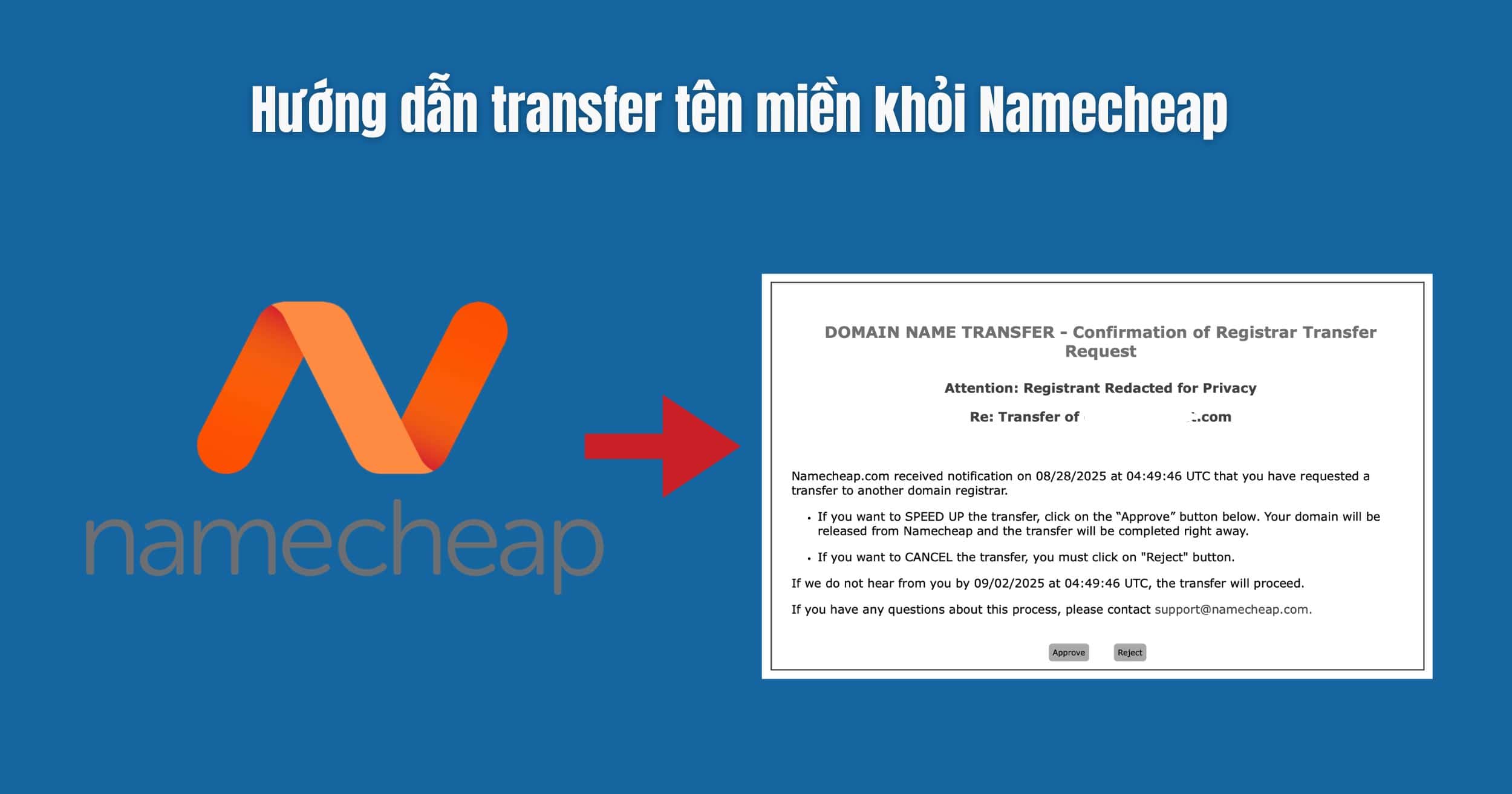 Hướng dẫn transfer tên miền khỏi Namecheap Hướng dẫn transfer tên miền khỏi Namecheap