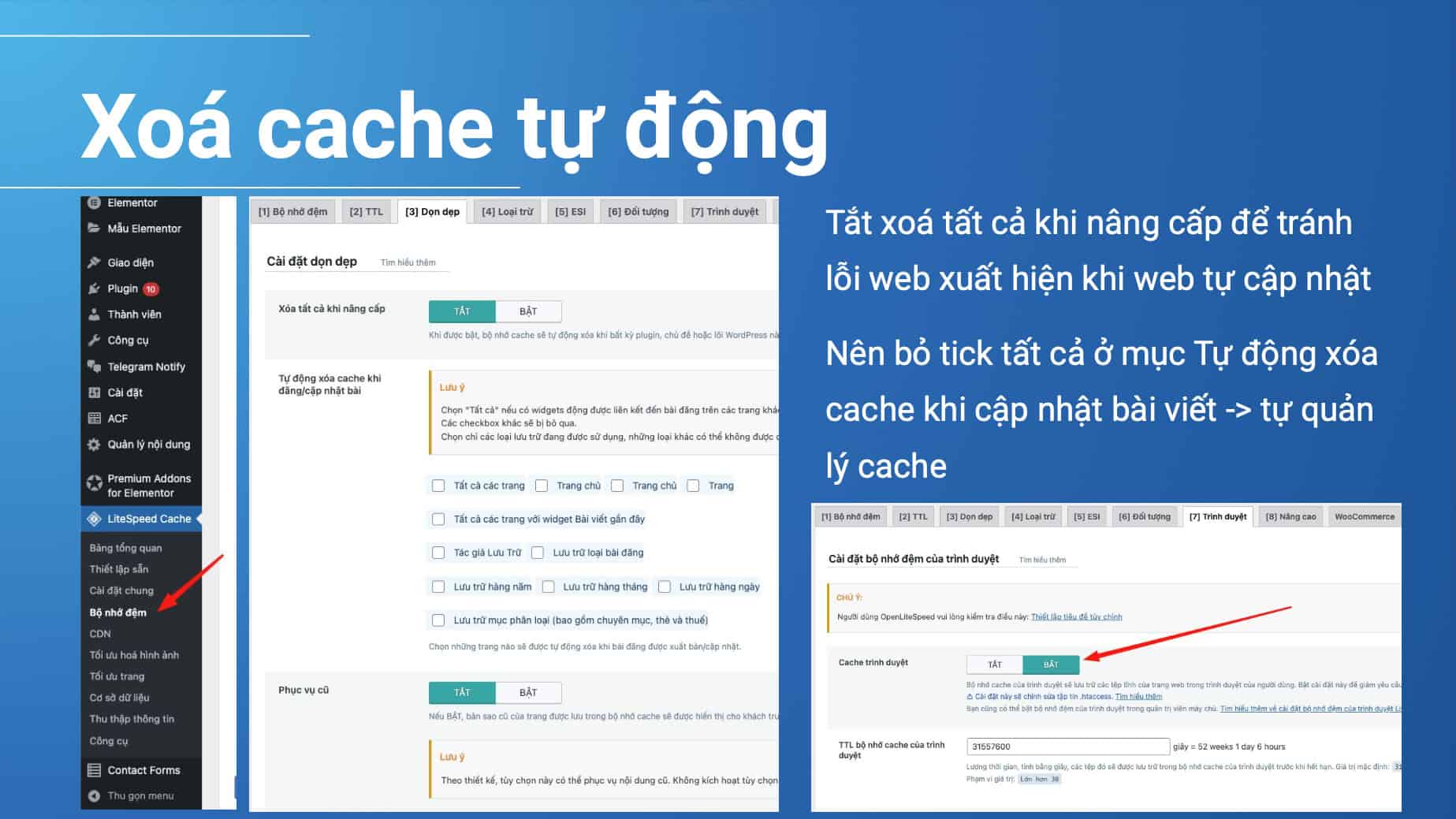 cấu hình cài đặt dọn dẹp