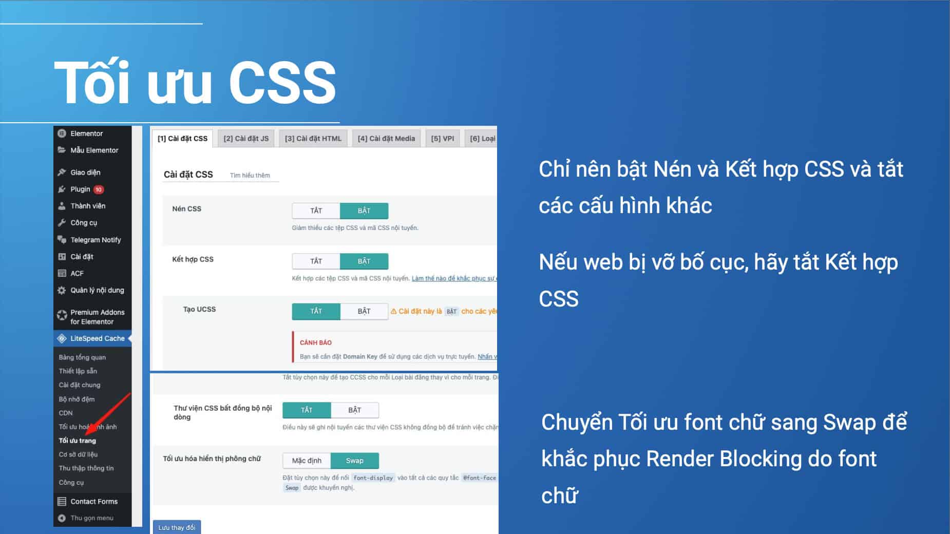 cấu hình Cài đặt CSS
