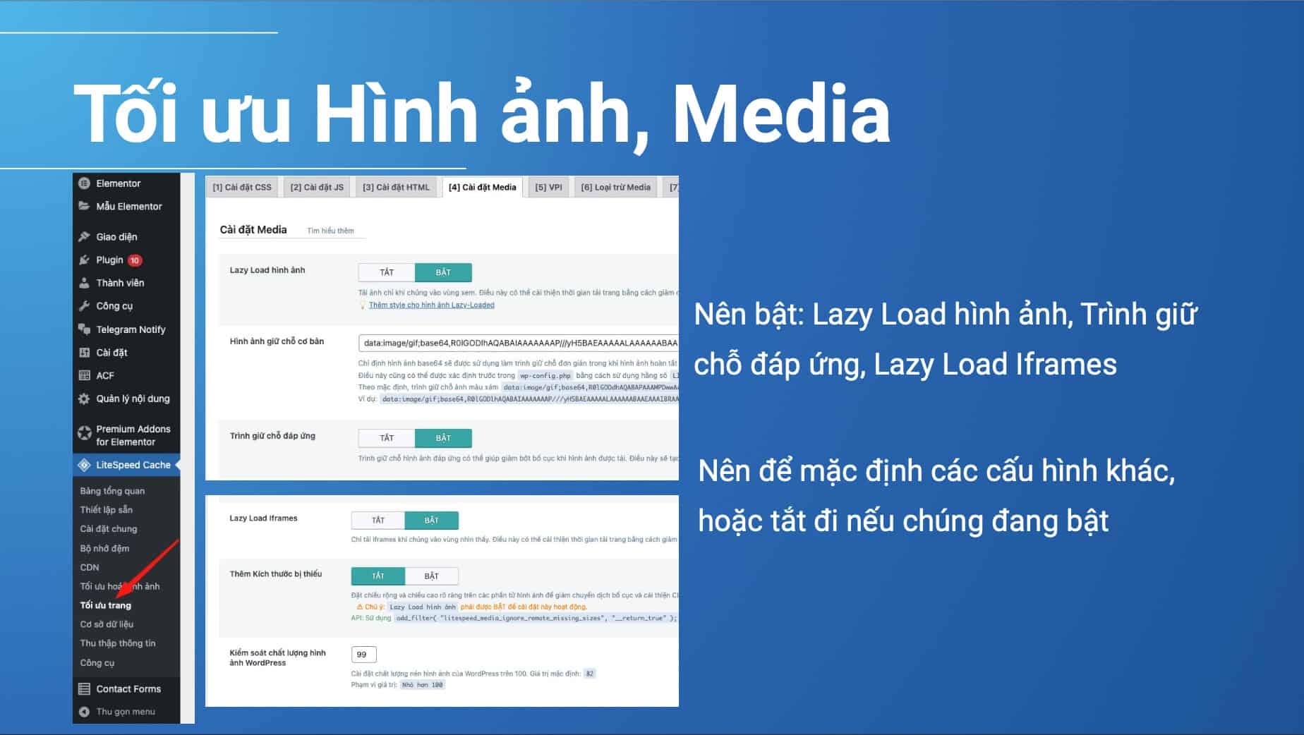 Cài đặt Media