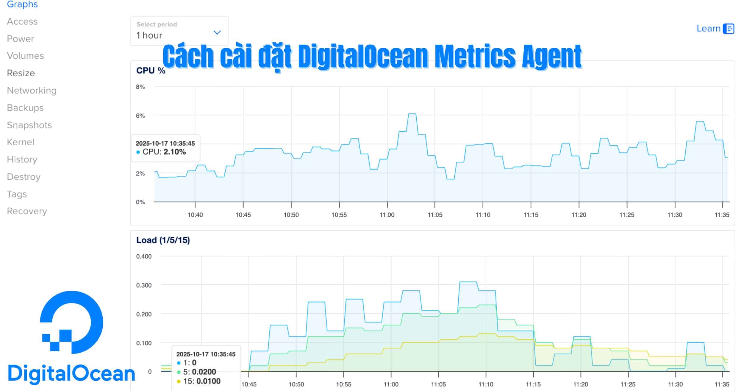 Cách cài đặt DigitalOcean Metrics Agent Cách cài đặt DigitalOcean Metrics Agent