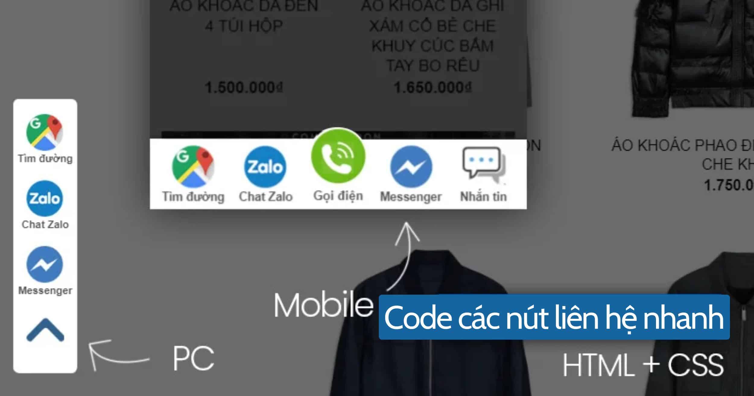 các nút liên hệ nhanh cho website