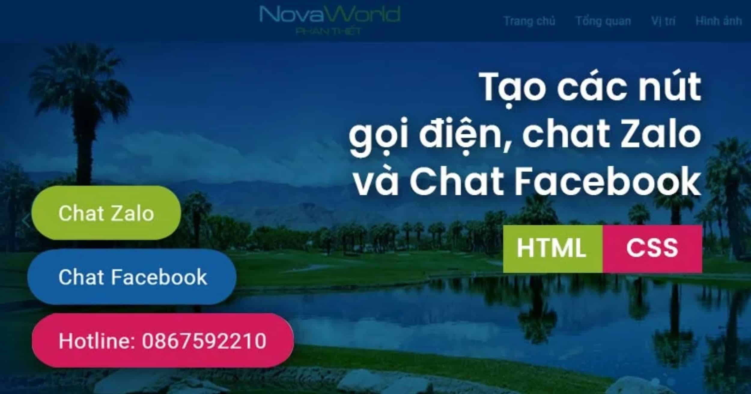 Tạo nút gọi điện, chat Zalo, Facebook cho WordPress bằng HTML và CSS – Style 3
