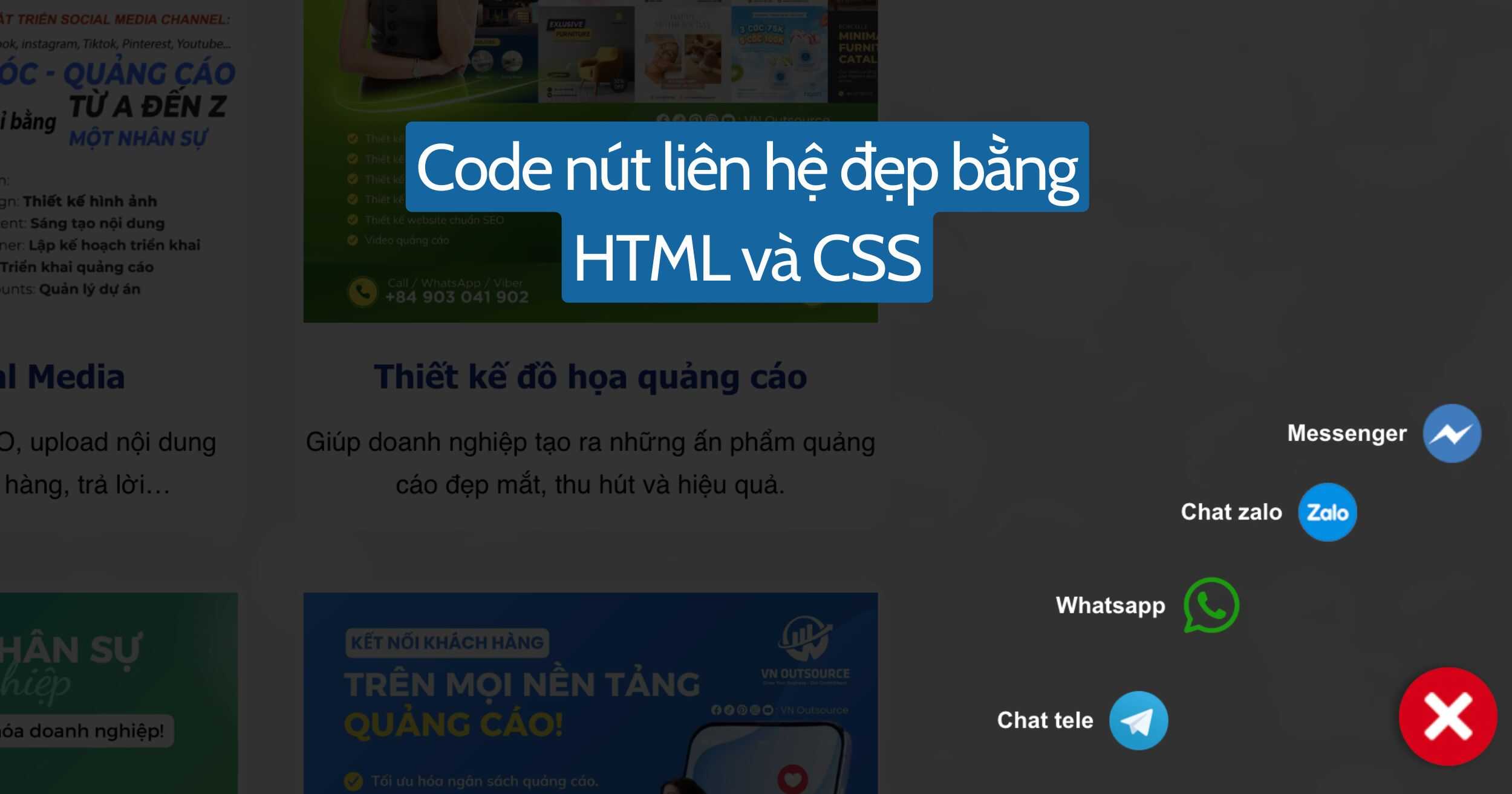 Code nút liên hệ đẹp bằng HTML và CSS – Style 4