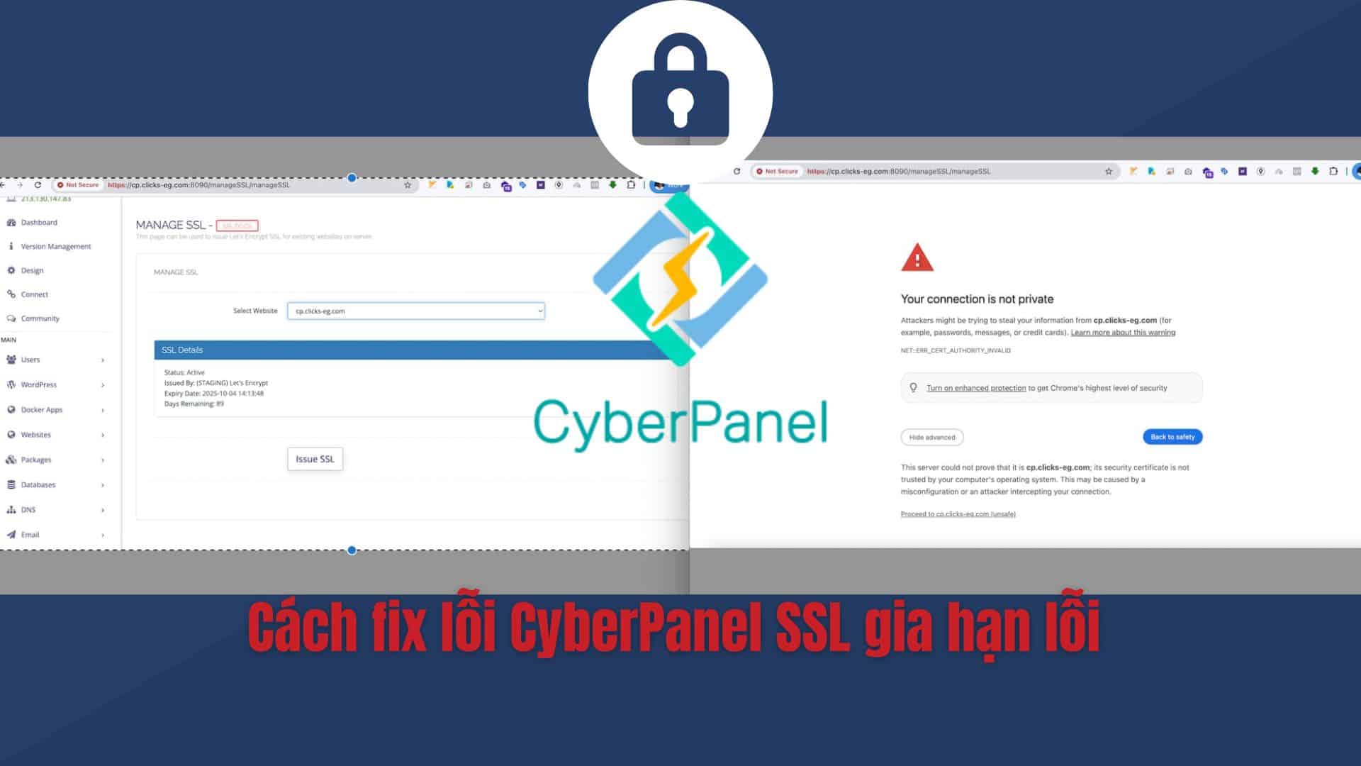 Cách fix lỗi CyberPanel SSL gia hạn lỗi hoặc không gia hạn được