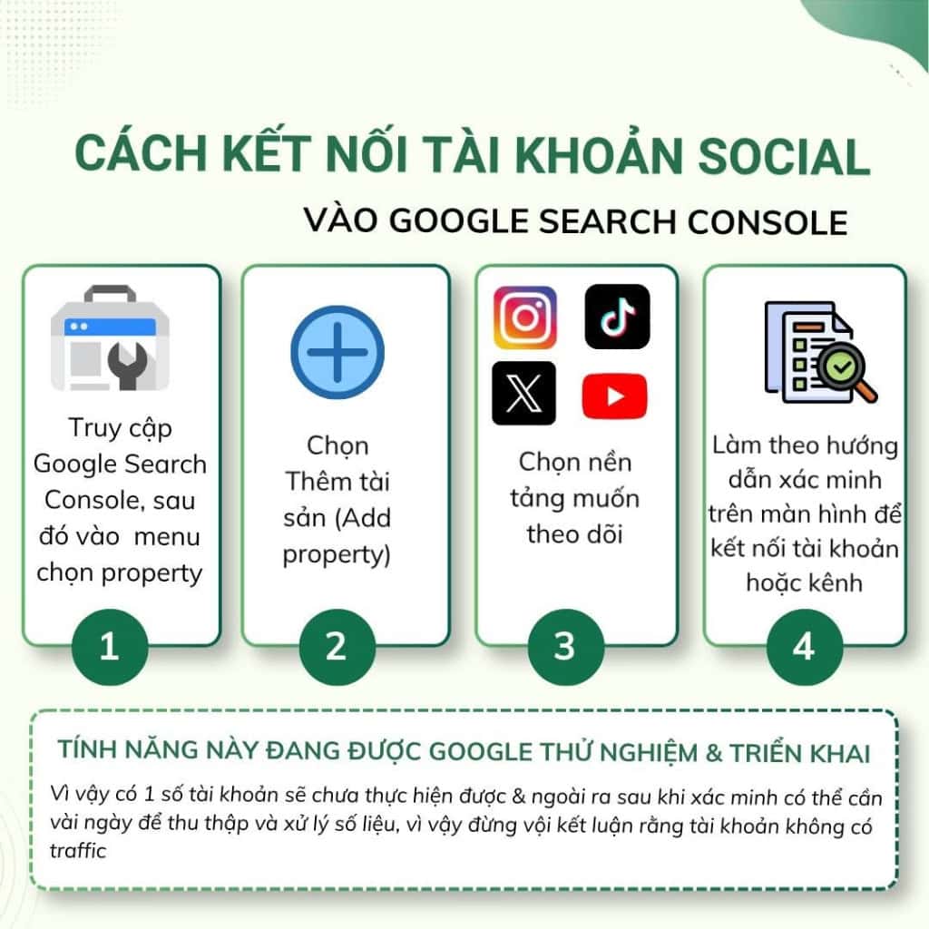 Platform Properties trong Google Search Console: Theo Dõi Traffic Mạng Xã Hội cách kết nối tài khoản Social vào Google Search Console