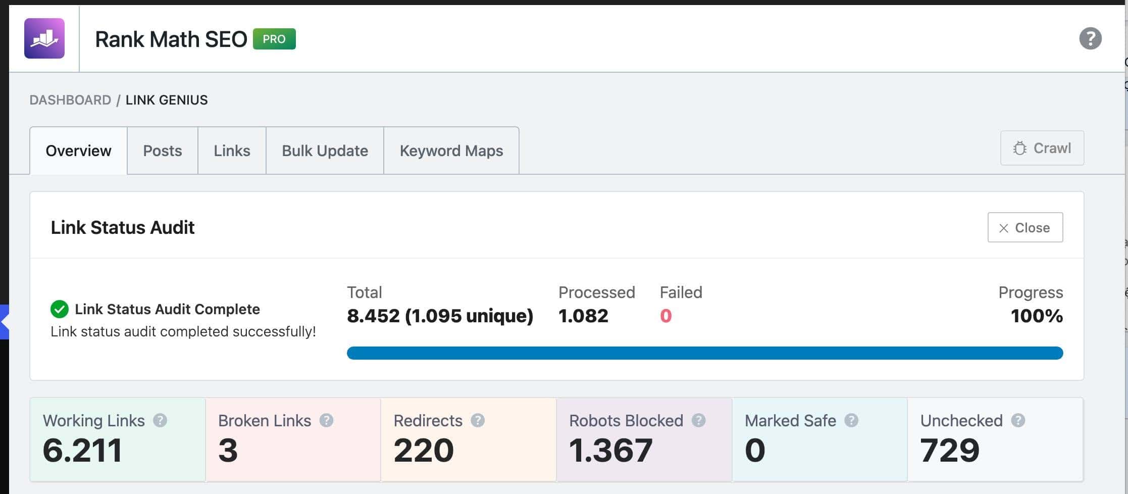 Link Audit Dashboard