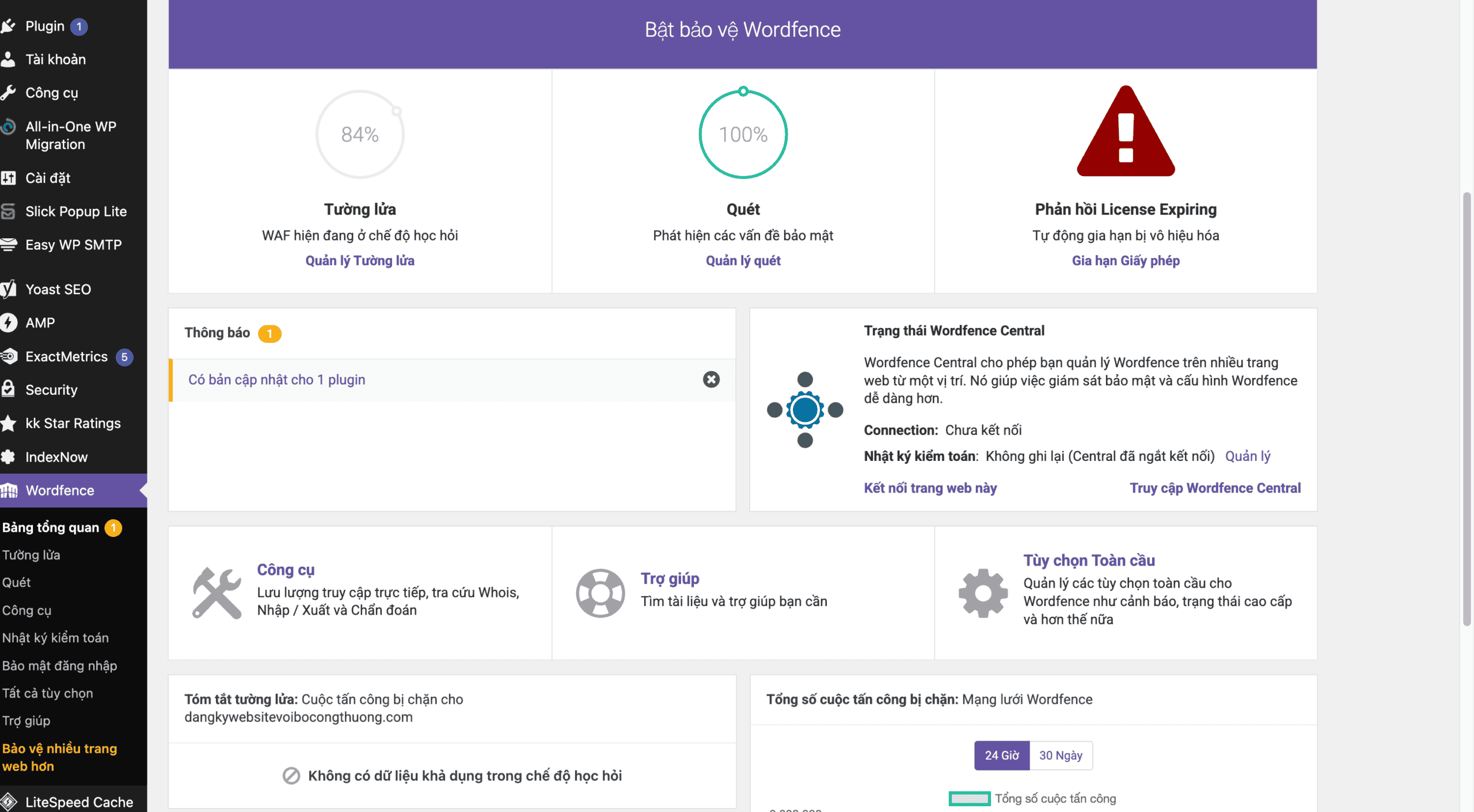 Cài đặt và kích hoạt License Wordfence đúng cách Cài đặt Plugin Wordfence mới và Kích hoạt License