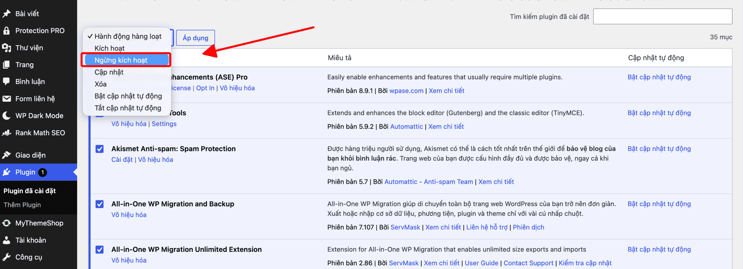 Sửa lỗi Missing Admin Bar trong WordPress Kiểm tra xung đột giữa các Plugin