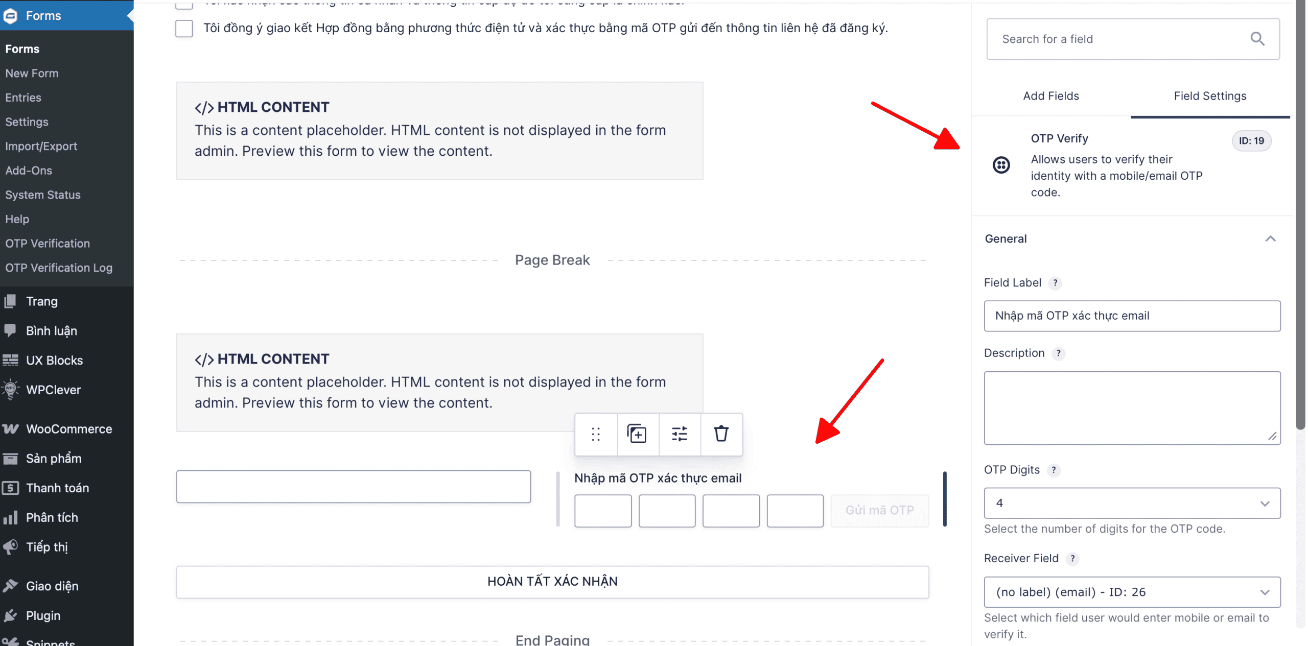 Hướng dẫn Gravity Forms OTP Verification SMS/Email từ A–Z trên WordPress OTP Verify Field