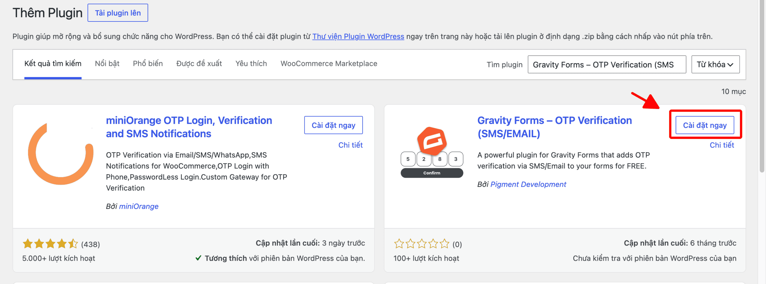 Hướng dẫn Gravity Forms OTP Verification SMS/Email từ A–Z trên WordPress Cài đặt plugin Gravity Forms – OTP Verification (SMS/EMAIL)